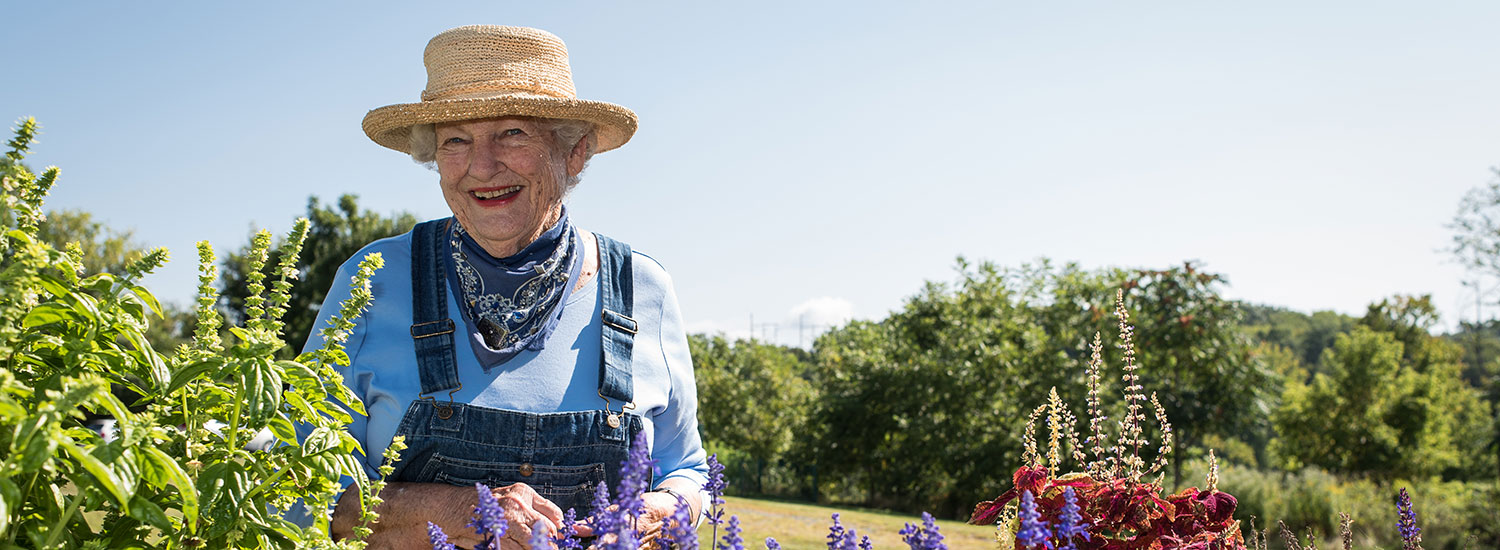 senior woman gardening